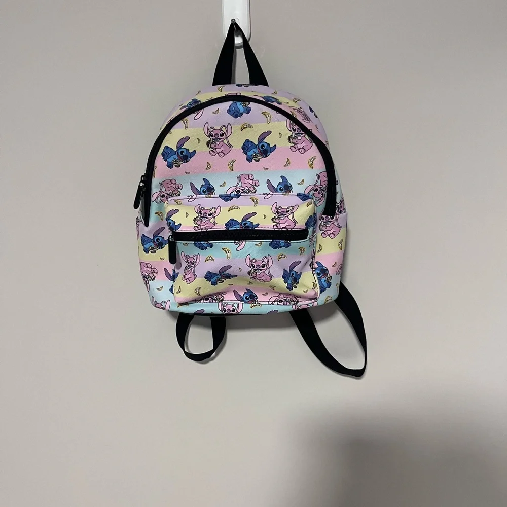 Disney Lilo & Stitch Mini Backpack Pastel Allover Print Zipper Bag
